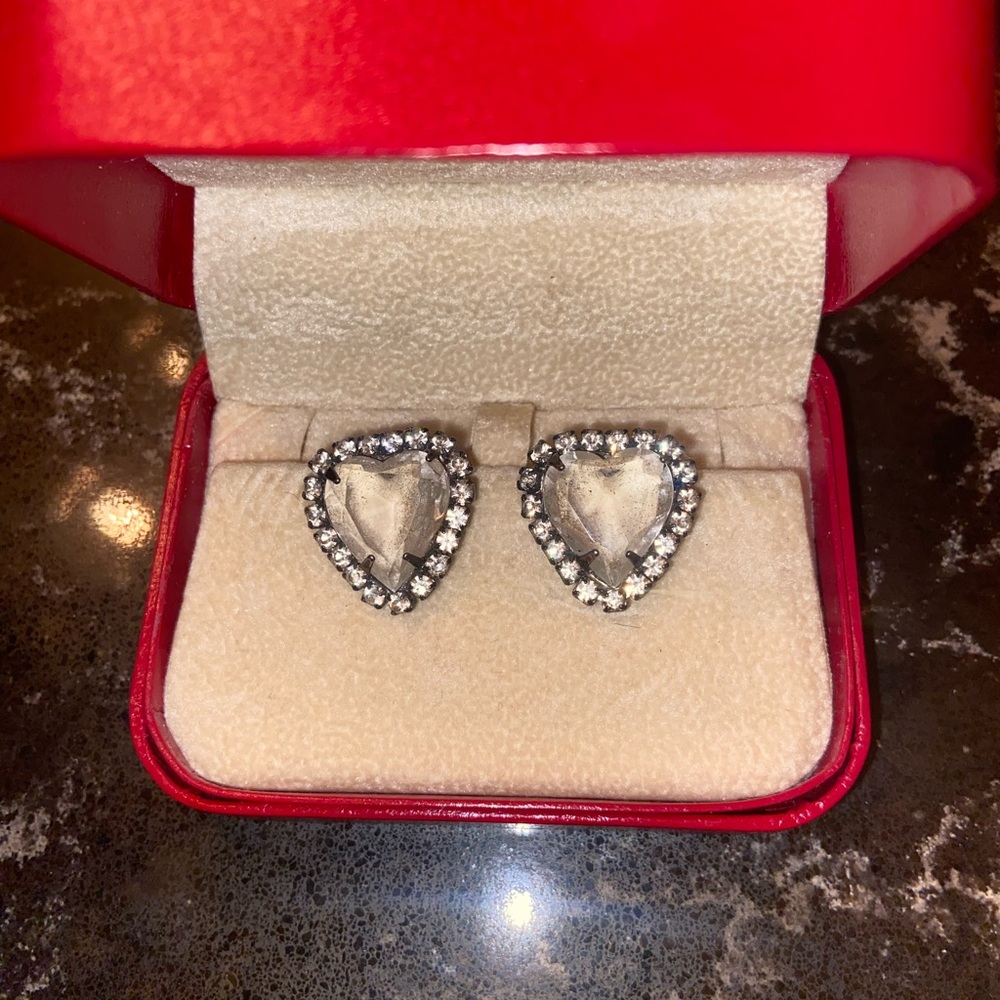 Silver Heart Stud Earrings